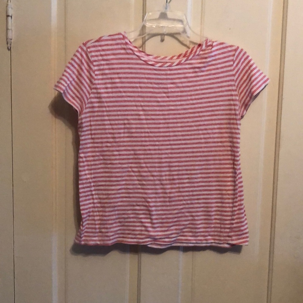 Cato cropped top. Pink white striped so comfy